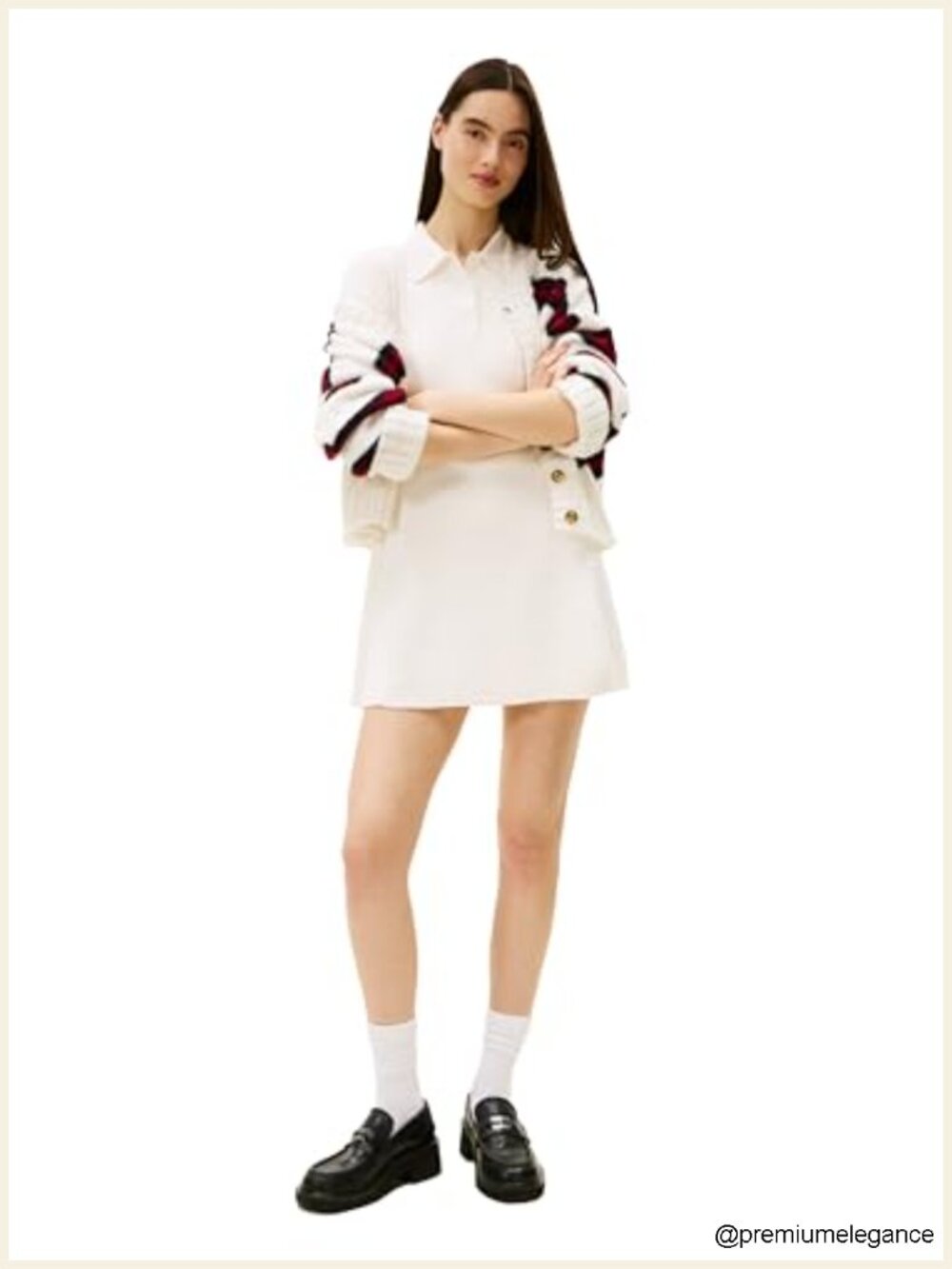 Cotton Short Sleeve Polo Mini Dress with Embroidered Logo